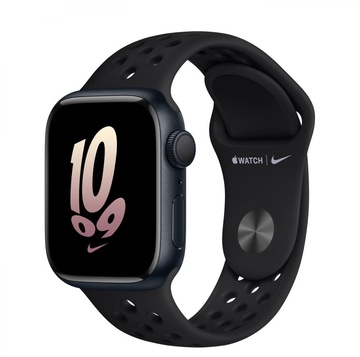 Apple Watch Nike Series 8 GPS 41mm Midnight Aluminum Case with Black/Black Nike Sport Band (MPGN3)