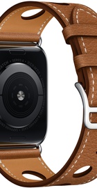 Apple Watch Hermes Series 4 GPS + Cellular 44mm Stainless Steel Case with Fauve Grained Barenia Leather Single Tour Rallye (MU9D2)