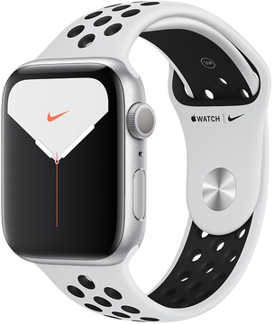 Apple Watch Nike Series 5 GPS 44mm Silver Aluminum Case with Pure Platinum/Black Nike Sport Band (MX3V2)