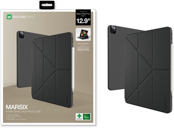 AmazingThing Anti-bacterial Protection Marsix Folio Case For iPad Pro 12.9'' (2020/2021) Dark Black