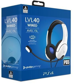 PDP Gaming LVL40 Wired Stereo Gaming Headset White