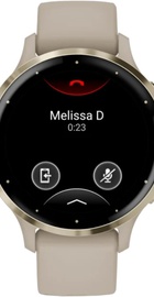 Garmin Venu 3S Soft Gold S. Steel Bezel w. French Gray Case and S. Band (010-02785-02)