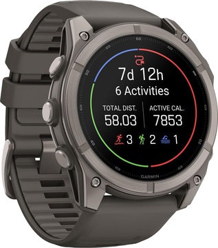 Garmin Fenix 9 51mm Titanium with Pebble Gray Silicone Band (010-04763-00/01)