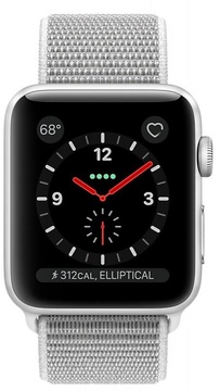 Apple Watch Series 3 GPS + Cellular 42mm Silver Aluminum w. Seashell Sport L. (MQKQ2)