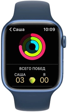 Apple Watch Series 7 GPS 45mm Blue Aluminum Case With Blue Sport Band (MKN83)
