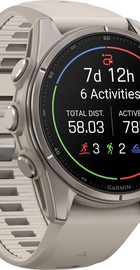 Garmin Fenix 9 43mm Titanium with Fog Gray Silicone Band (010-04761-00/01)