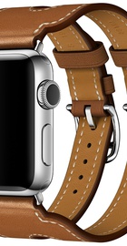 Apple Watch Hermes Leather Double Buckle Cuff 38mm/40mm/41mm/42mm Fauve Barenia (MPXD2)