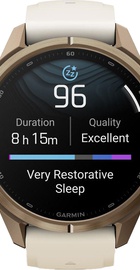Garmin Fenix 9 Pro 43mm Autumn Gold Titanium with Cream/French Gray Silicone Band (010-04335-25/26)