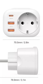 Proove Multifunctional Socket PD-01 EU 1AC (1 Type-C 20W + 2 USB) White
