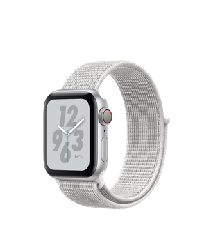 Apple Watch Nike+ Series 4 GPS + Cellular 40mm Silver Aluminum Case with Summit White Nike Sport Loop (MTX72, MTXF2)