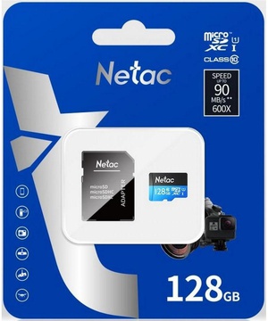 Netac 128 GB microSDXC Class 10 UHS-I + SD adapter NT02P500STN-128G-R