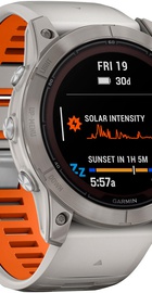 Garmin Fenix 7X Pro Sapphire Solar Titanium w. Fog Gray/Ember O. Band (010-02778-14/15)