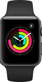 Apple Watch 38mm Series 3 GPS Space Gray Aluminum Case with Black Sport Band (MQKV2)