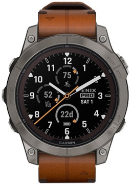 Garmin Fenix 7 Pro Sapphire Solar Titanium with Chestnut L. Band (010-02777-30)