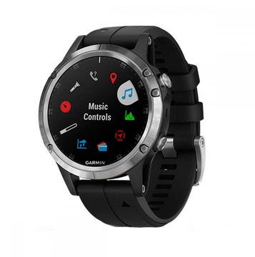 Garmin Fenix 5 Plus Silver with Black Silicone (010-01988-60)