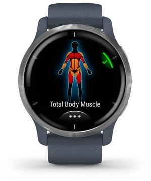 Garmin Venu 2 Silver Bezel with Granite Blue Case and Silicone Band (010-02430-10/00) (UA)