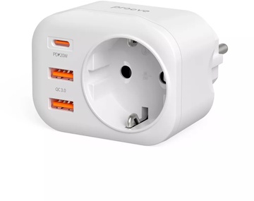 Proove Multifunctional Socket PD-01 EU 1AC (1 Type-C 20W + 2 USB) White