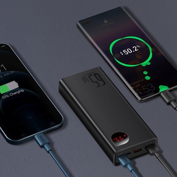 Baseus Adaman Metal Digital Display Quick Charge Power Bank 65W 20000mAh Black (PPIMDA-D01)