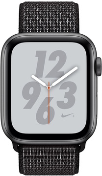 Apple Watch Nike+ Series 4 GPS 44mm Space Gray Aluminum Case with Black Nike Sport Loop (MU7J2)