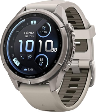 Garmin Fenix 9 Pro inReach 43mm Titanium with Fog Gray/Dark Sandstone Silicone Band (010-04335-80/81)