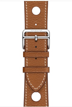 Apple Watch Hermes Series 4 GPS + Cellular 44mm Stainless Steel Case with Fauve Grained Barenia Leather Single Tour Rallye (MU9D2)