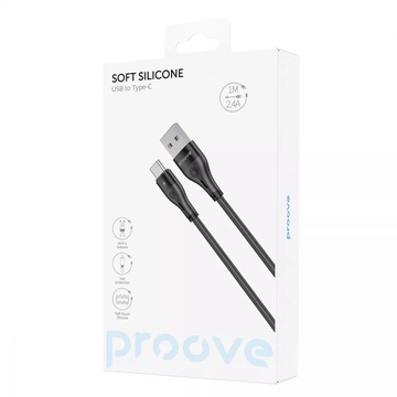 Proove Soft Silicone Type-C 2.4A (1m) Black