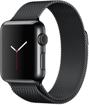 Apple Watch 38mm Space Black Stainless Steel Case with Space Black Milanese Loop (MMFK2)