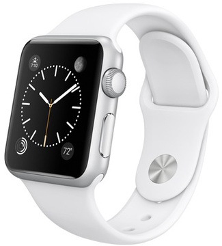 Apple Watch Sport 38mm Silver Aluminum Case with White Sport Band (MJ2T2)