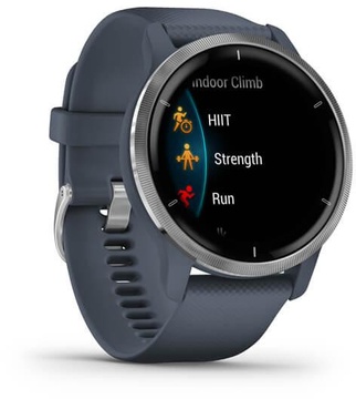 Garmin Venu 2 Silver Bezel with Granite Blue Case and Silicone Band (010-02430-10/00) (UA)