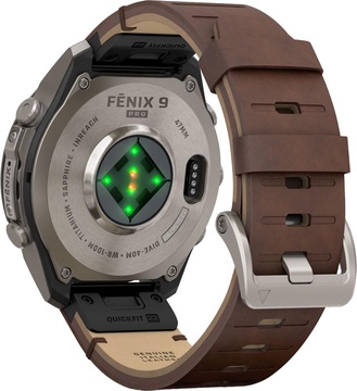 Garmin Fenix 9 Pro inReach 47mm Titanium with Walnut Leather Band (010-04336-40/41)