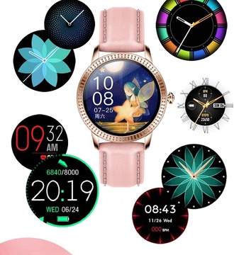 Lemfo CF18 Pro Leather с измерением давления и пульса (Розовый)