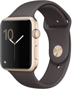 Apple Watch 42mm Series 1 Gold Aluminum Case with Cocoa Sport Band (MNNN2)