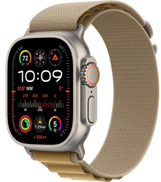 Apple Watch Ultra 2 GPS + Cellular 49mm Natural Titanium Case With Tan Alpine Loop - Small (MX4E3)