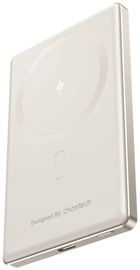 Choetech PD 20W 5000 mAh Ultra-Thin Magnetic Power Bank White