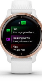 Garmin Venu 2S Rose Gold Bezel with White Case and Silicone Band (010-02429-13)