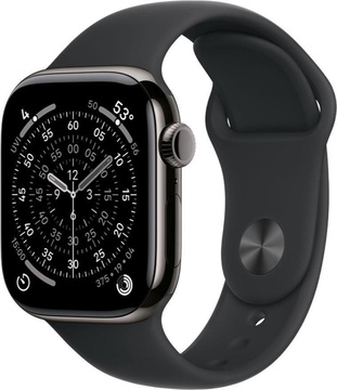 Apple Watch Series 11 GPS + Cellular 46mm Slate Tit. Case w. Black S. Band - M/L (MFD24)