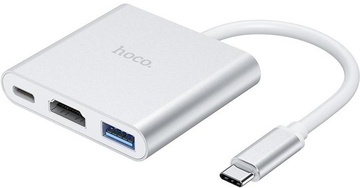 Hoco HB14 Easy to use Hub (USB3.0, HDMI, PD) Silver