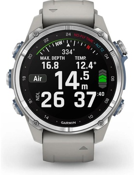 Garmin Descent Mk3 43 mm Stainless Steel with Fog Gray Silicone Band (010-02753-04/03)