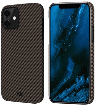Pitaka MagEZ Case Twill for iPhone 12 Black/Rose Gold (KI1206M)