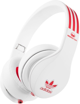 Monster Adidas Originals Limited Over-Ear White and Red over White