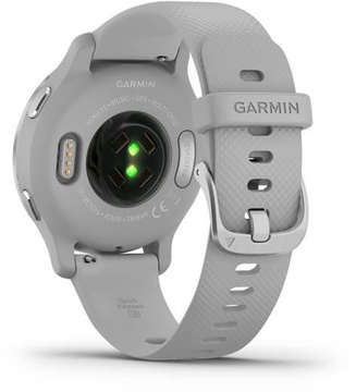 Garmin Venu 2S Silver Stainless Steel Bezel with Mist Gray Case and Silicone Band (010-02429-12)