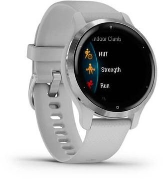 Garmin Venu 2S Silver Stainless Steel Bezel with Mist Gray Case and Silicone Band (010-02429-12)