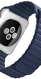 Apple Watch 42mm Stainless Steel Case with Bright Blue Leather Loop (MJ452)