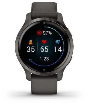 Garmin Venu 2S Slate Bezel with Graphite Case and Silicone Band	(010-02429-10)