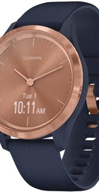 Garmin Vivomove 3s Rose Gold Stainless Steel Bezel w. Navy and Silicone B. (010-02238-03)