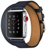 Apple Watch Hermes 38mm Series 3 GPS + Cellular Stainless Steel Case with Indigo Swift Leather Double Tour (MQMM2)