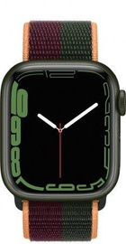Apple Watch Series 7 GPS 41mm Green Aluminum Case With Dark Cherry/Forest Green Sport Loop (MKNF3)