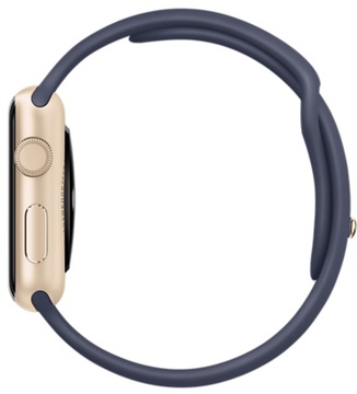 Apple Watch Sport 42mm Gold Aluminum Case Midnight Blue Sport Band (MLC72) CPO
