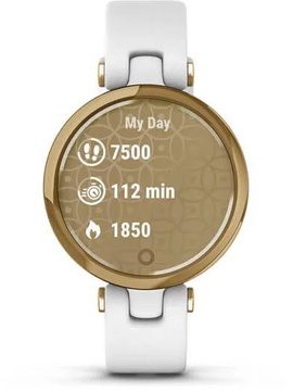 Garmin Lily Light Gold Bezel with White Case and Italian Leather Band (010-02384-B3)