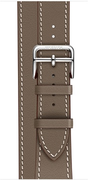 Apple Watch Hermes 38mm Series 2 Stainless Steel Case with Etoupe Swift Leather Double Tour (MNQ52)